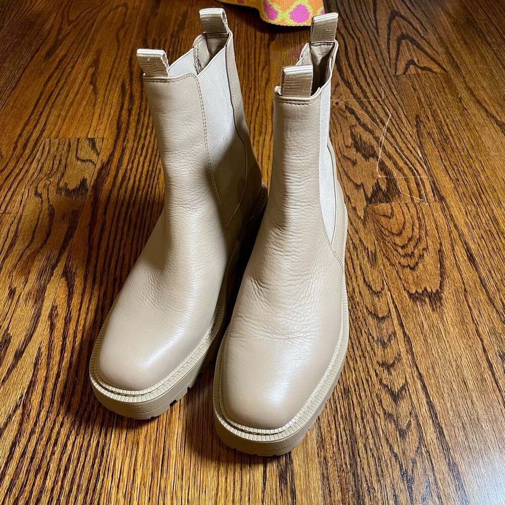 Sam Edelman Laguna Waterproof Chelsea Boot in Sesame Leather